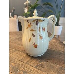 Vintage Hall China coffee pot in the "Autumn Leaf" pattern